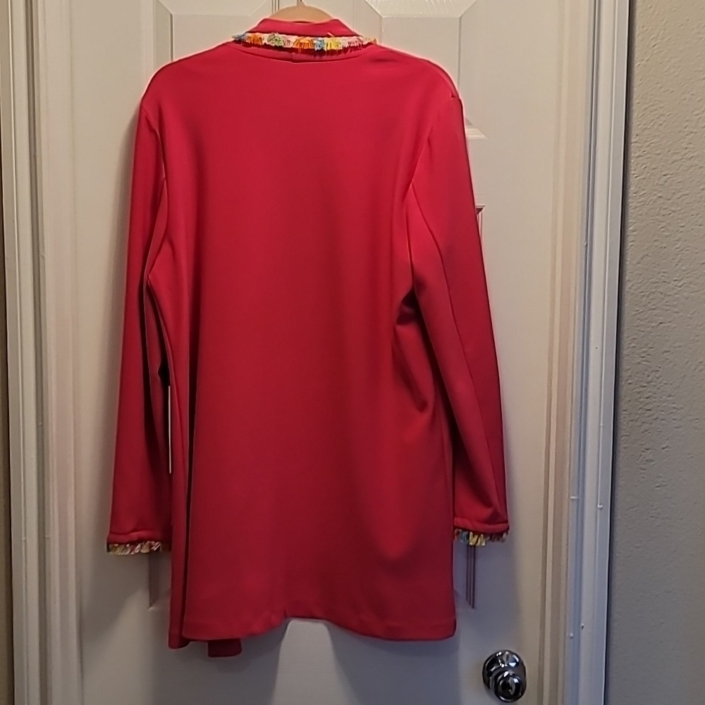 Scarpa Lauren Pierre Fuchsia Blazer with Colorful Trim Size Large Nwt - Picture 7 of 10